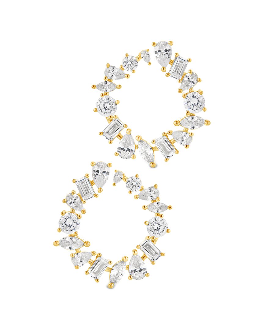 Sterling Forever Shania Cz Circle Stud Earrings In Gold