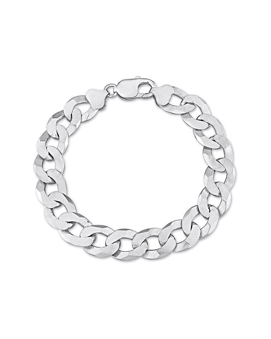 Italian Silver Flat Curb Chain Bracelet
