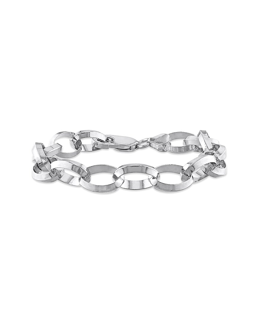 Italian Silver Rolo Chain Bracelet
