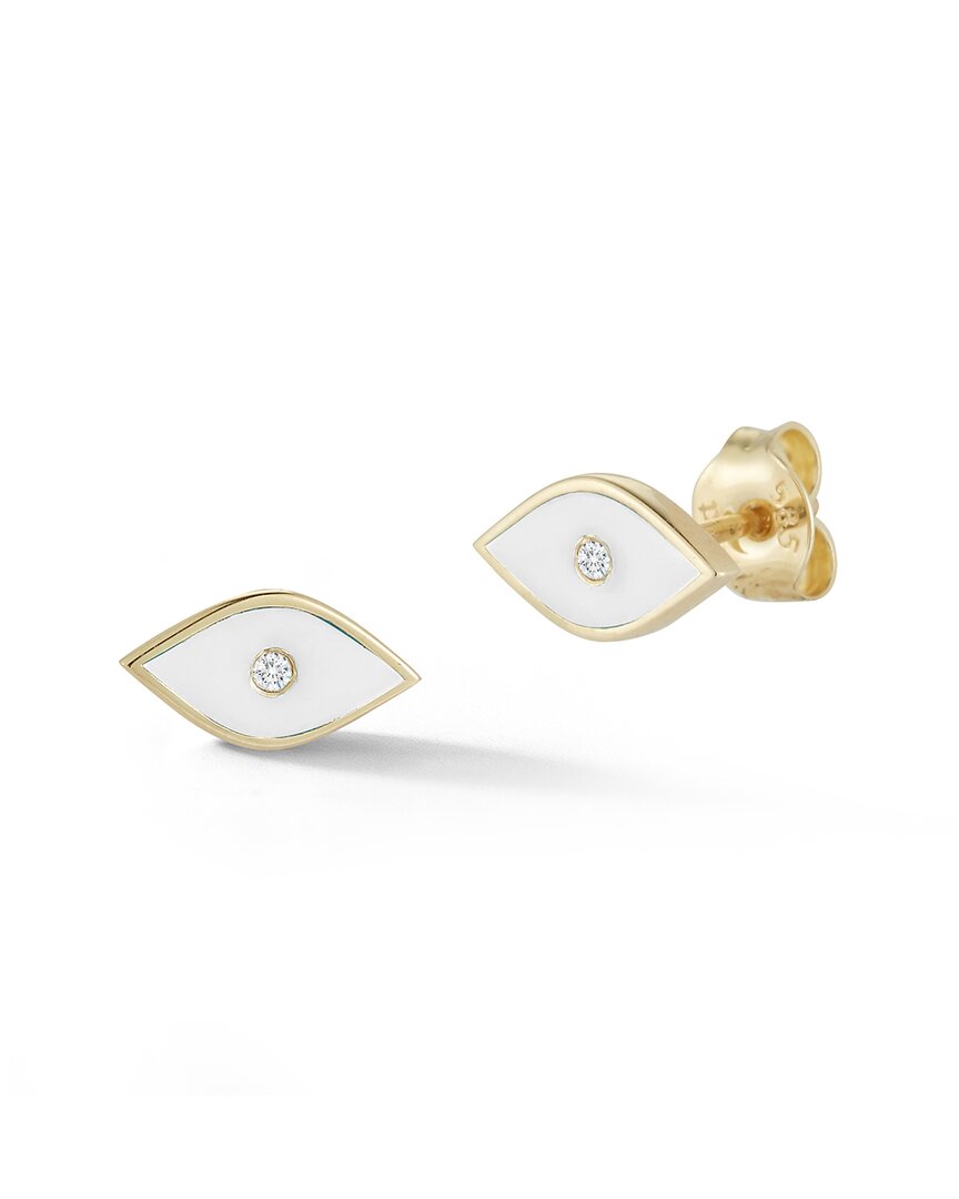Ember Fine Jewelry 14k 0.02 Ct. Tw. Diamond Evil Eye Earrings In Gold