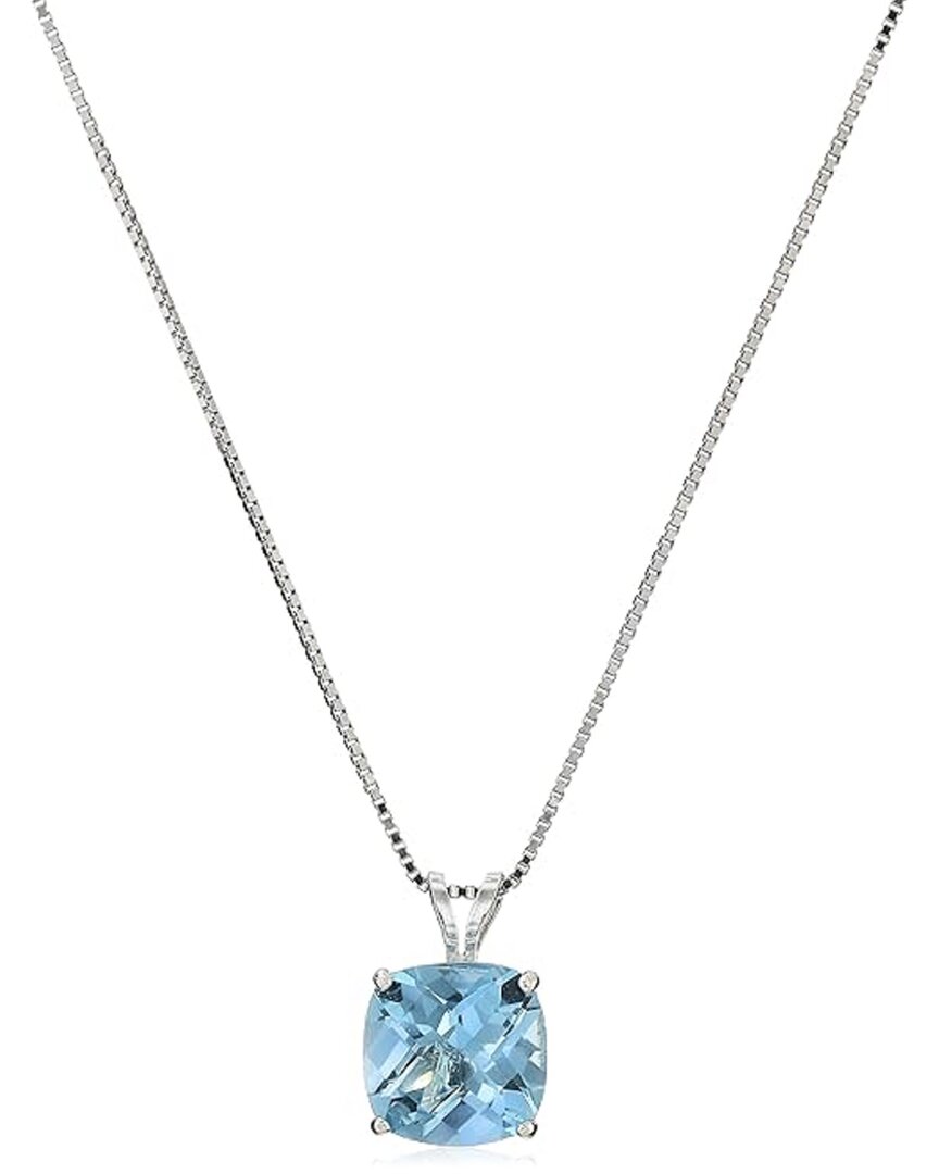 MaxColor Silver 2.05 ct. tw. Swiss Blue Topaz Pendant Necklace