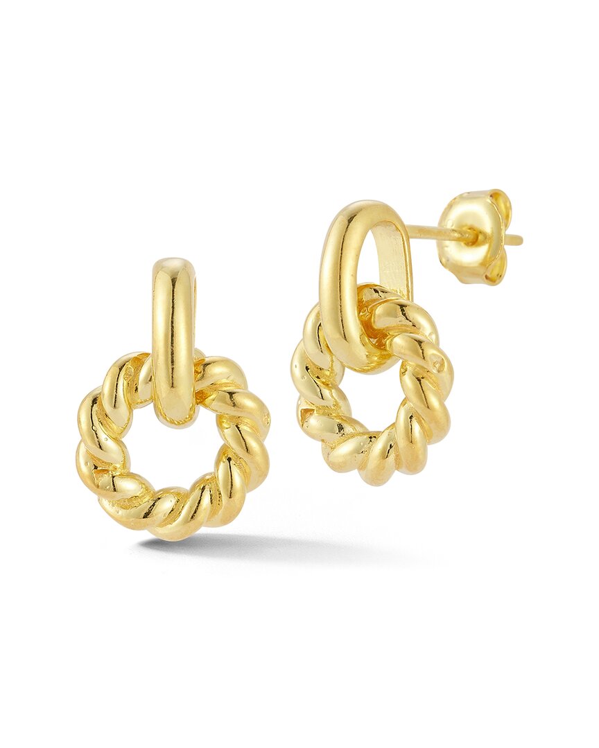 Sphera Milano 14k Over Silver Twist Drop Earrings In Gold