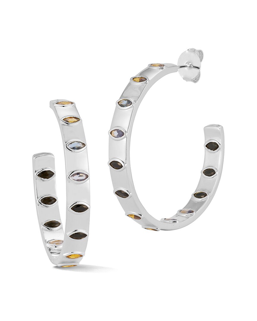 Chloe & Madison Chloe And Madison Jewelry Cz Ombre Hoops