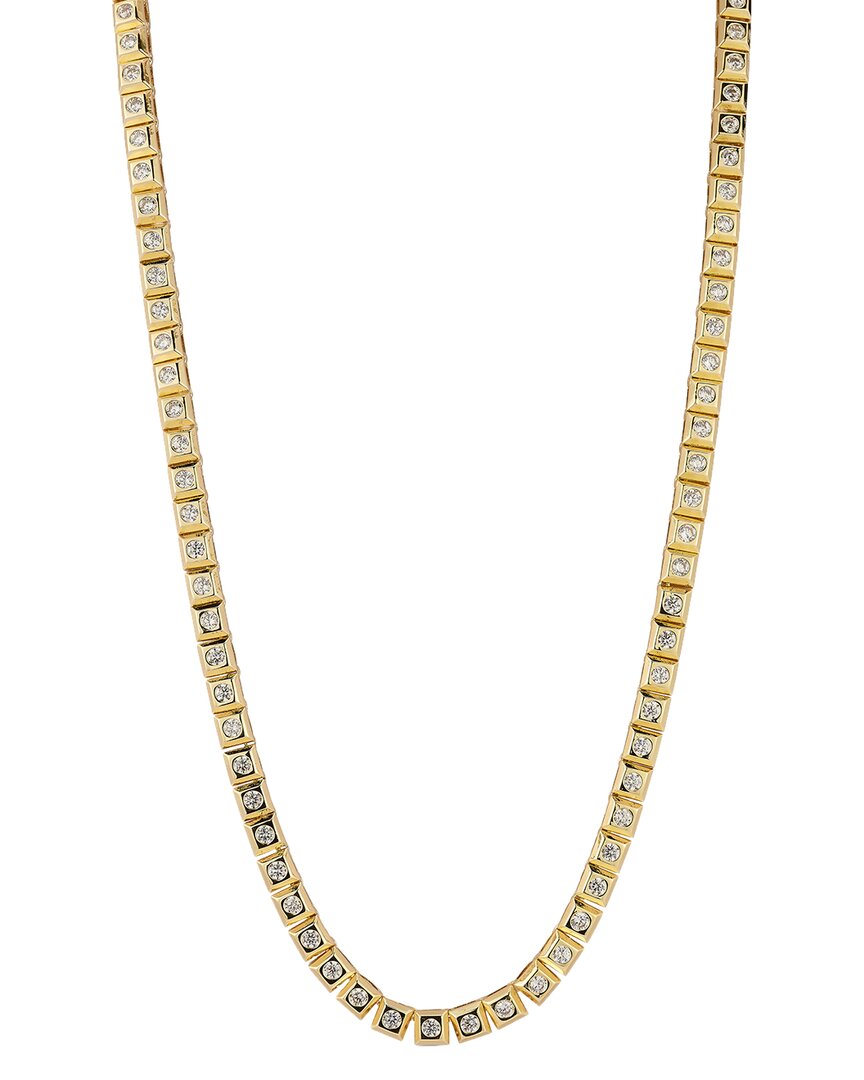 Chloe & Madison Chloe And Madison Cz Square Link Necklace