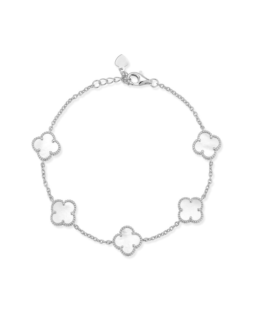 Sphera Milano Silver Pearl Clover Bracelet