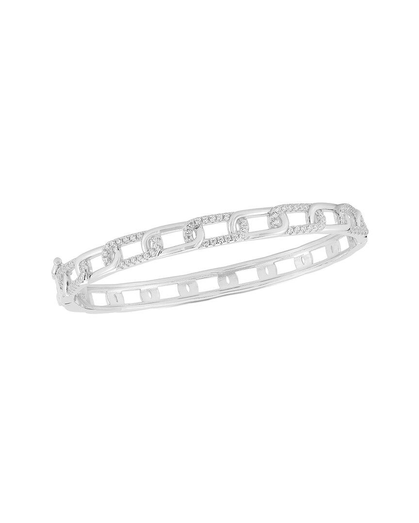 Sphera Milano Silver Cz Link Bangle Bracelet