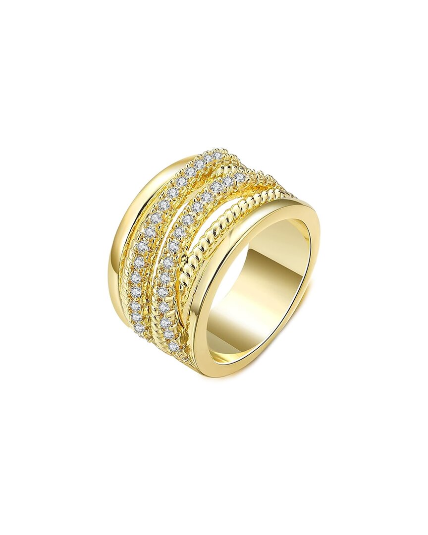 Liv Oliver 18k Plated Wide Statement Ring In Gold