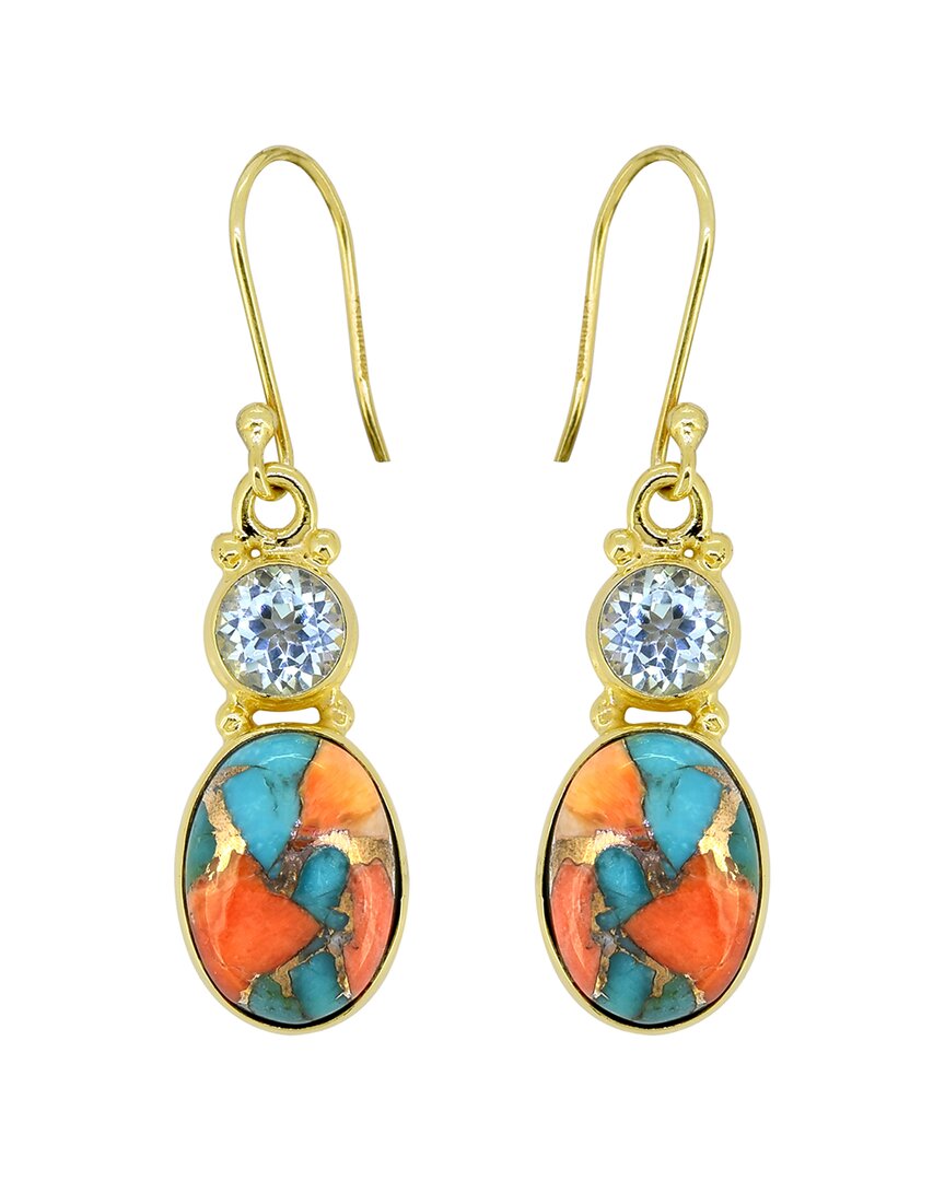 Tiramisu 14k Plated 13.20 Ct. Tw. Gemstone Earrings