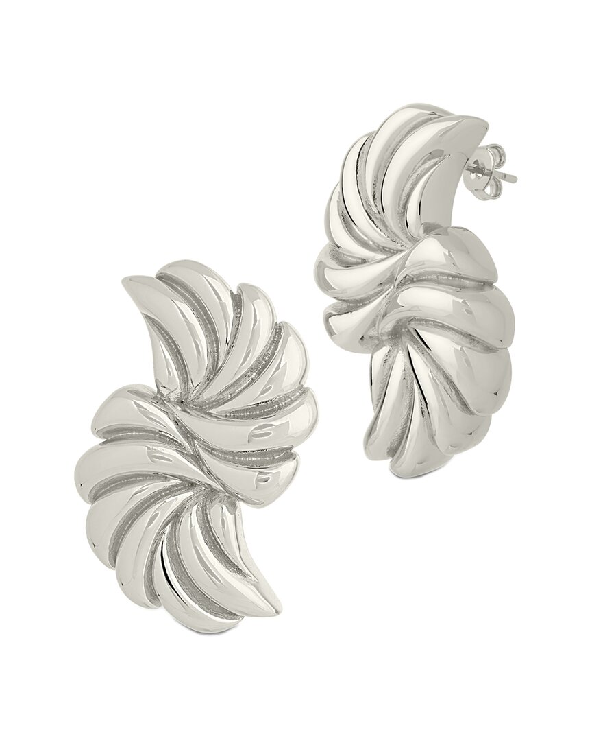 Sterling Forever Twisted Croissant Studs