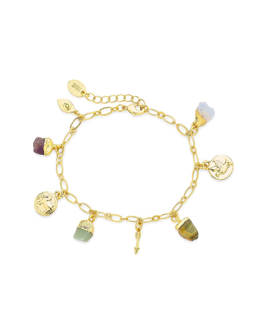 Sterling Forever Women's 14k Goldplated Multi Charm Bracelet