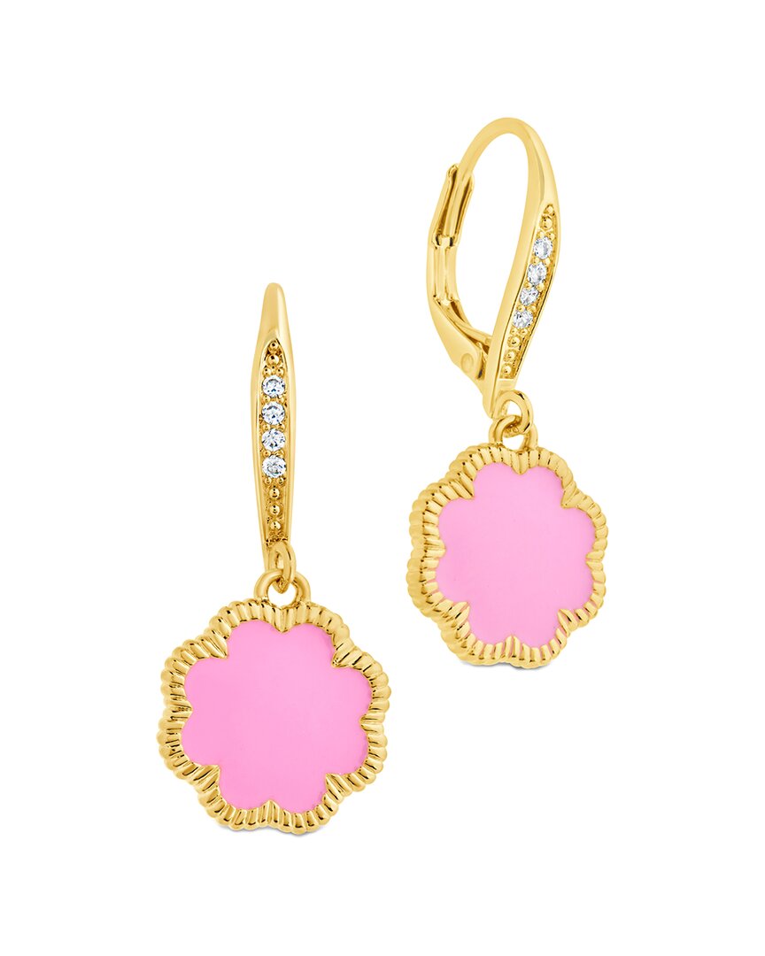 Shop Sterling Forever 14k Plated Rose Petal Short Drop Earrings