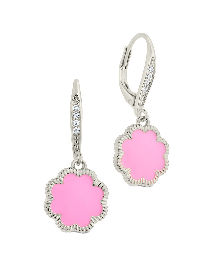 Sterling Forever Rose Petal Short Drop Earrings