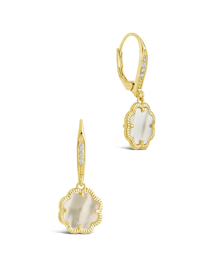 Sterling Forever 14k Plated Rose Petal Short Drop Earrings