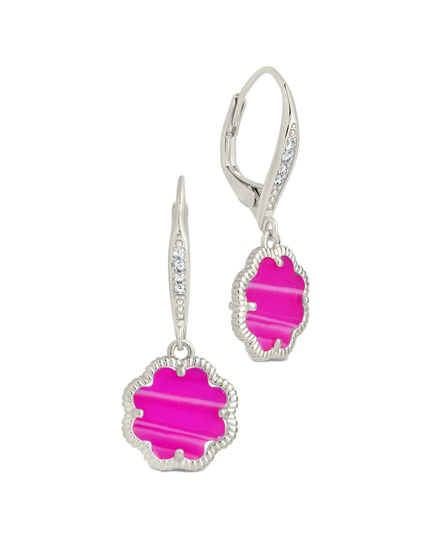 Sterling Forever Rose Petal Short Drop Earrings