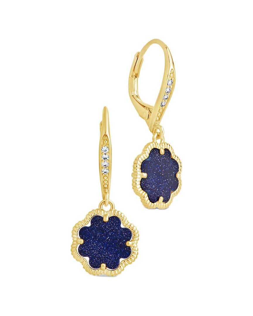 Sterling Forever Women's Rose Clover 14k Goldplated, Cubic Zirconia & Faux Stone Drop Earrings