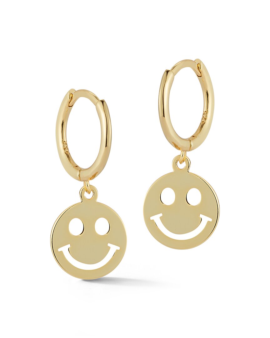 Glaze Jewelry 14k Over Silver Smiley Face Huggie Earrings In Brown