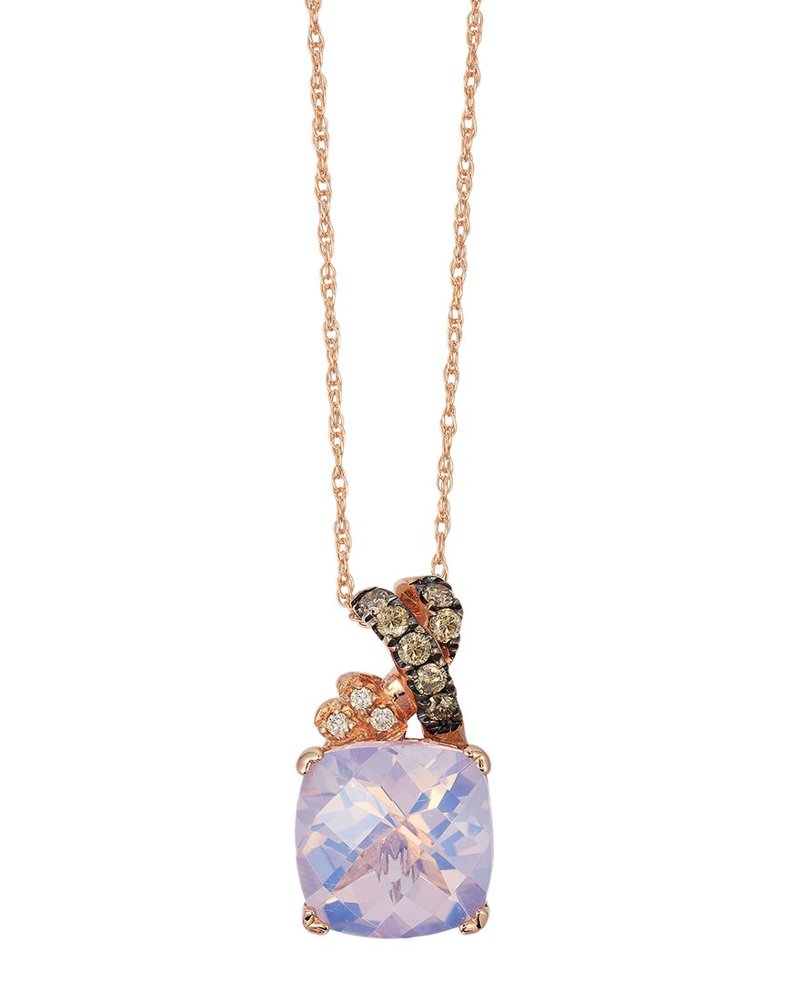 Le Vian ® 14k Strawberry Gold 2.61 Ct. Tw. Diamond & Lavender Quartz Pendant Necklace