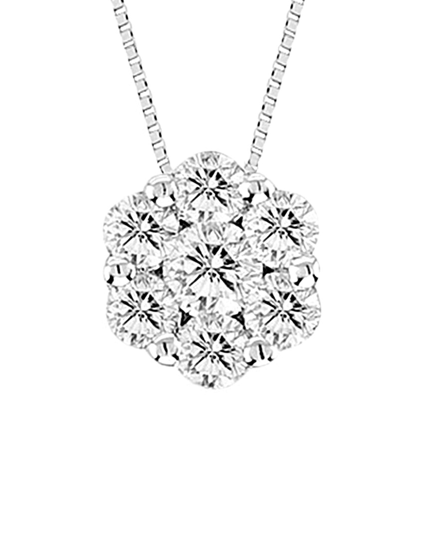 Suzy Levian 14k 0.25 Ct. Tw. Diamond Cluster Pendant Necklace