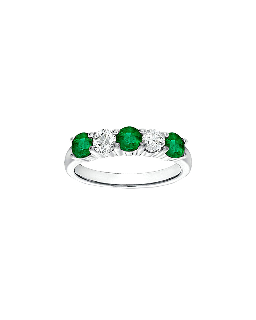 Suzy Levian 14k 1.05 Ct. Tw. Diamond & Emerald Ring