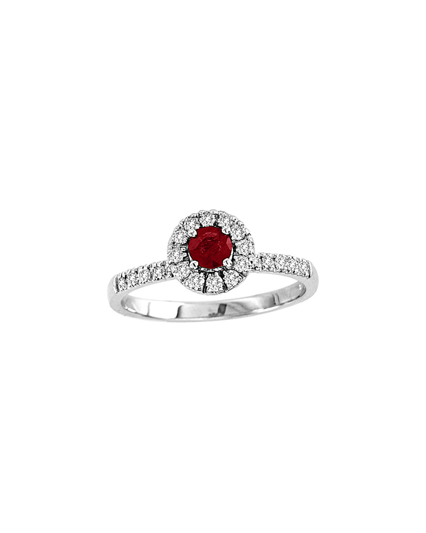 Suzy Levian 14k 0.60 Ct. Tw. Diamond & Ruby Ring