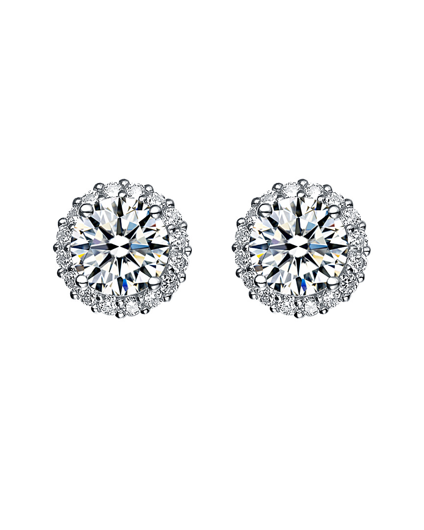 Genevive 14k Over Silver Cz Earrings
