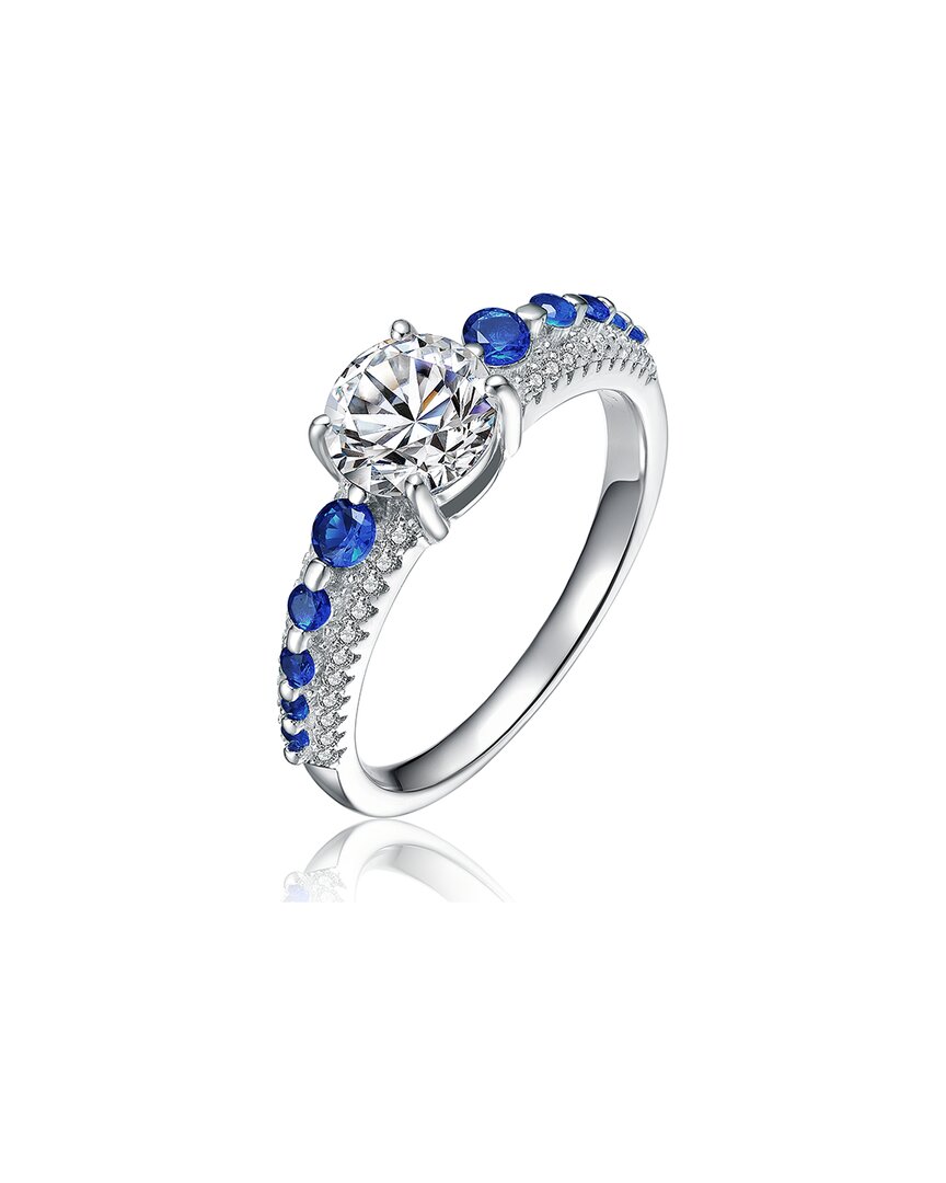 Genevive Silver Cz Engagement Ring