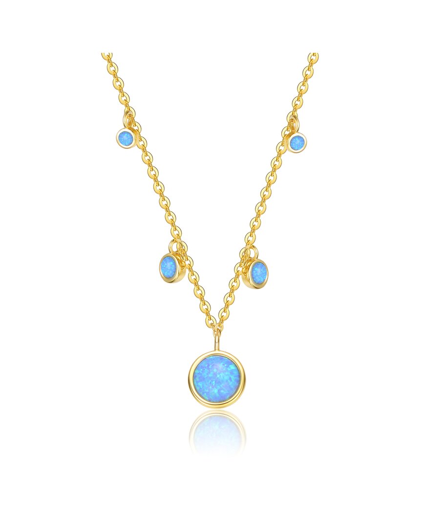 Shop Genevive 14k Over Silver Opal Pendant Necklace