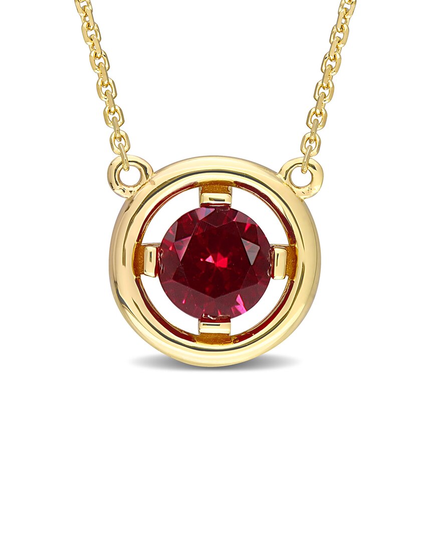 Rina Limor 14k 1.01 Ct. Tw. Created Ruby Floating Solitaire Pendant