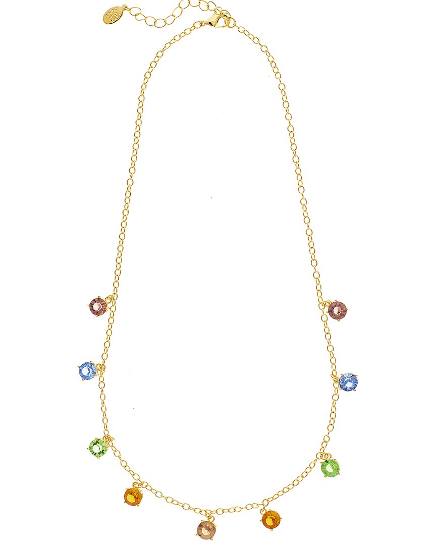 Rivka Friedman 18k Plated Crystal Dangle Necklace