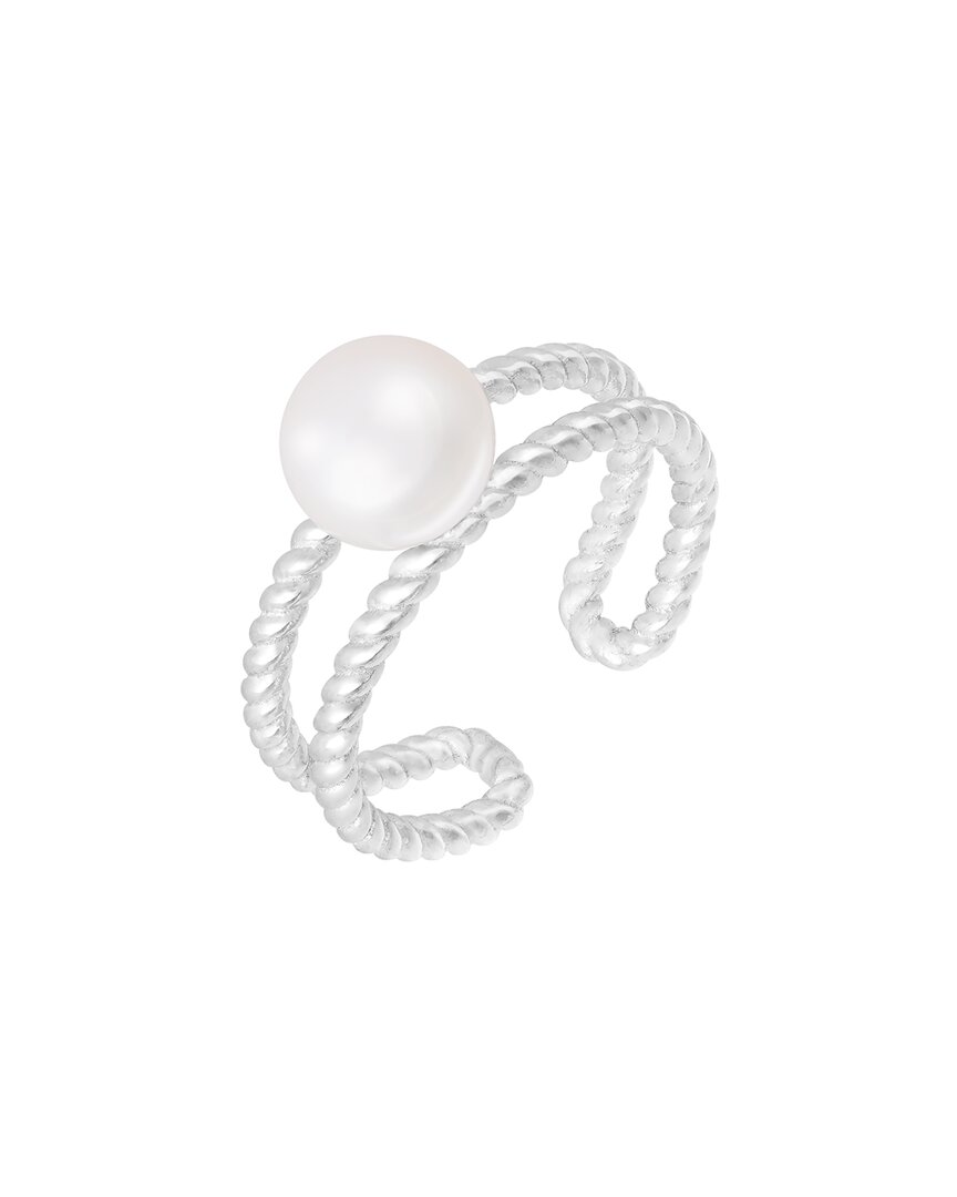 Splendid Pearls Silver 8-9mm Pearl Ring