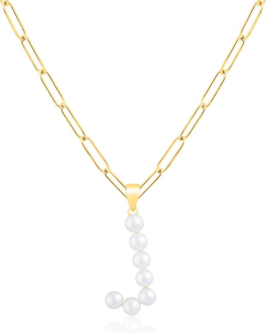 Splendid Pearls 18k Over Silver 3-6mm Pearl Necklace In Gold