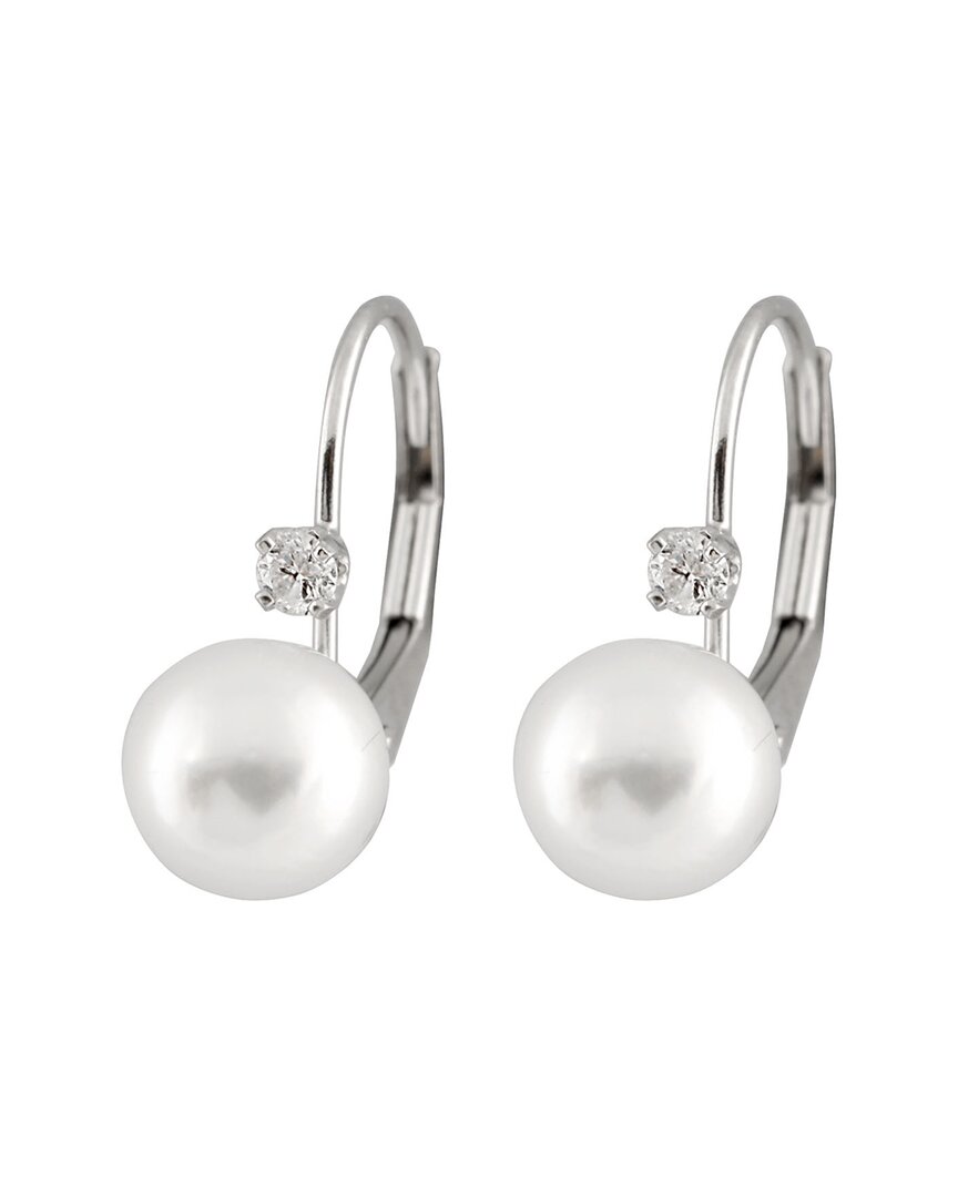 Shop Splendid Pearls Silver 0.06 Ct. Tw. Diamond Earrings