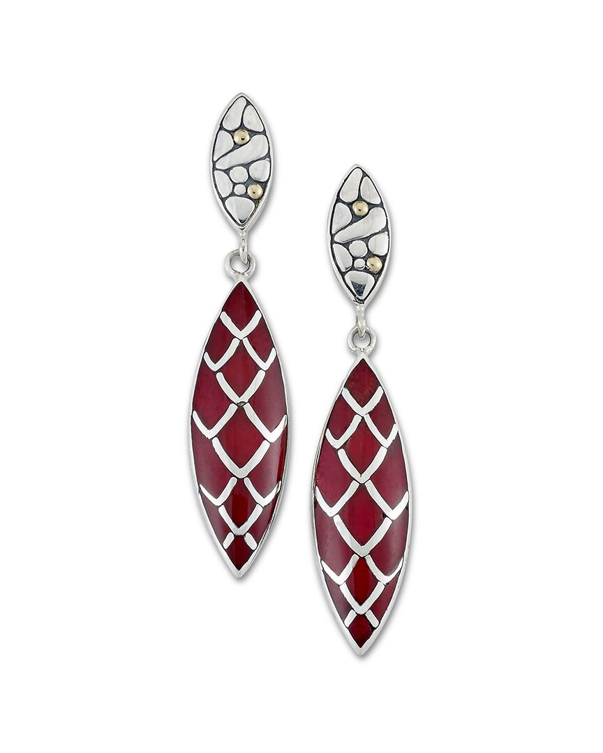 Samuel B. Silver Coral Pebble Earrings
