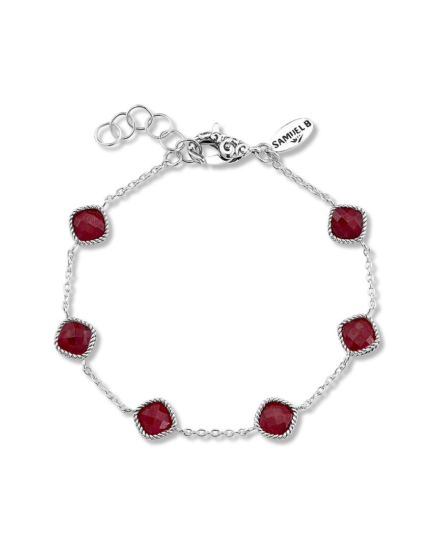 Samuel B. Silver Ruby Briolette Bracelet