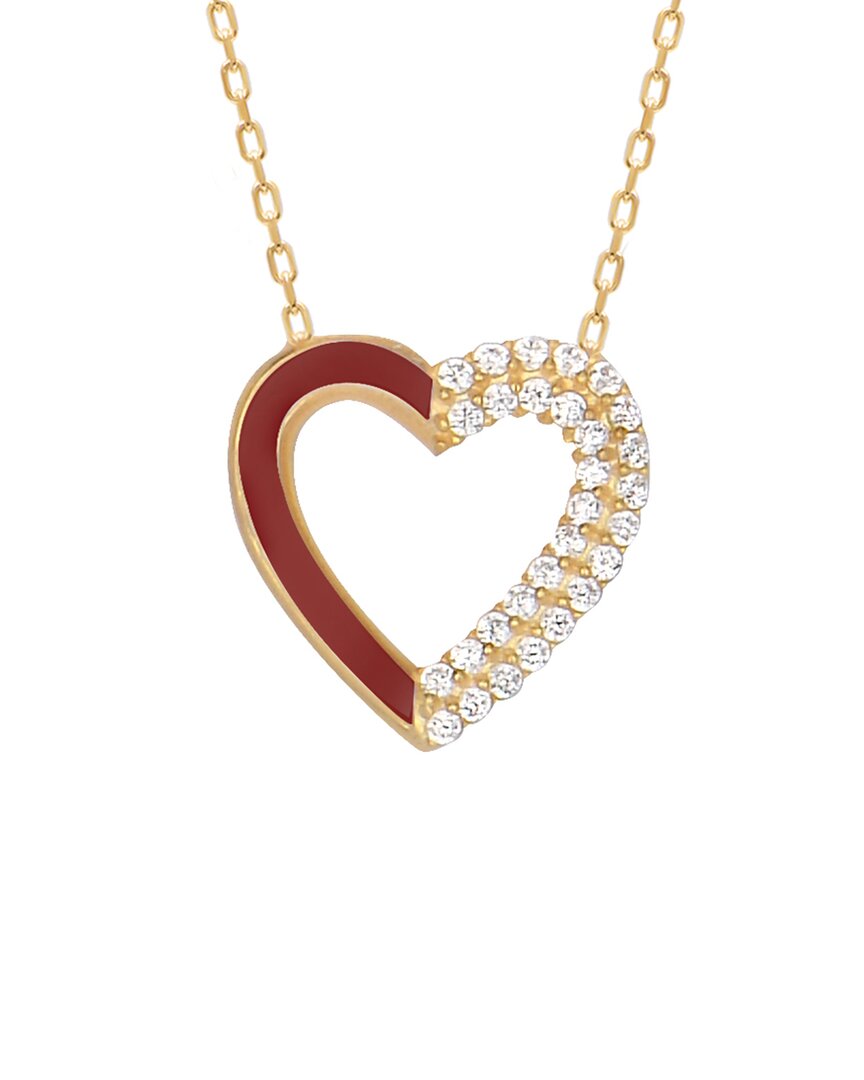 Gabi Rielle Merry & Bright 14k Over Silver Cz Heart Necklace