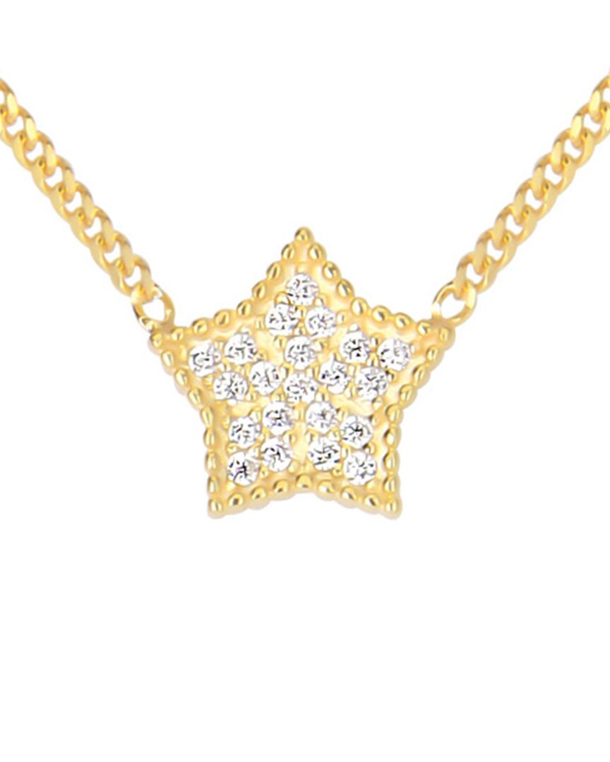 Gabi Rielle Merry & Bright 14k Over Silver Cz Star Necklace