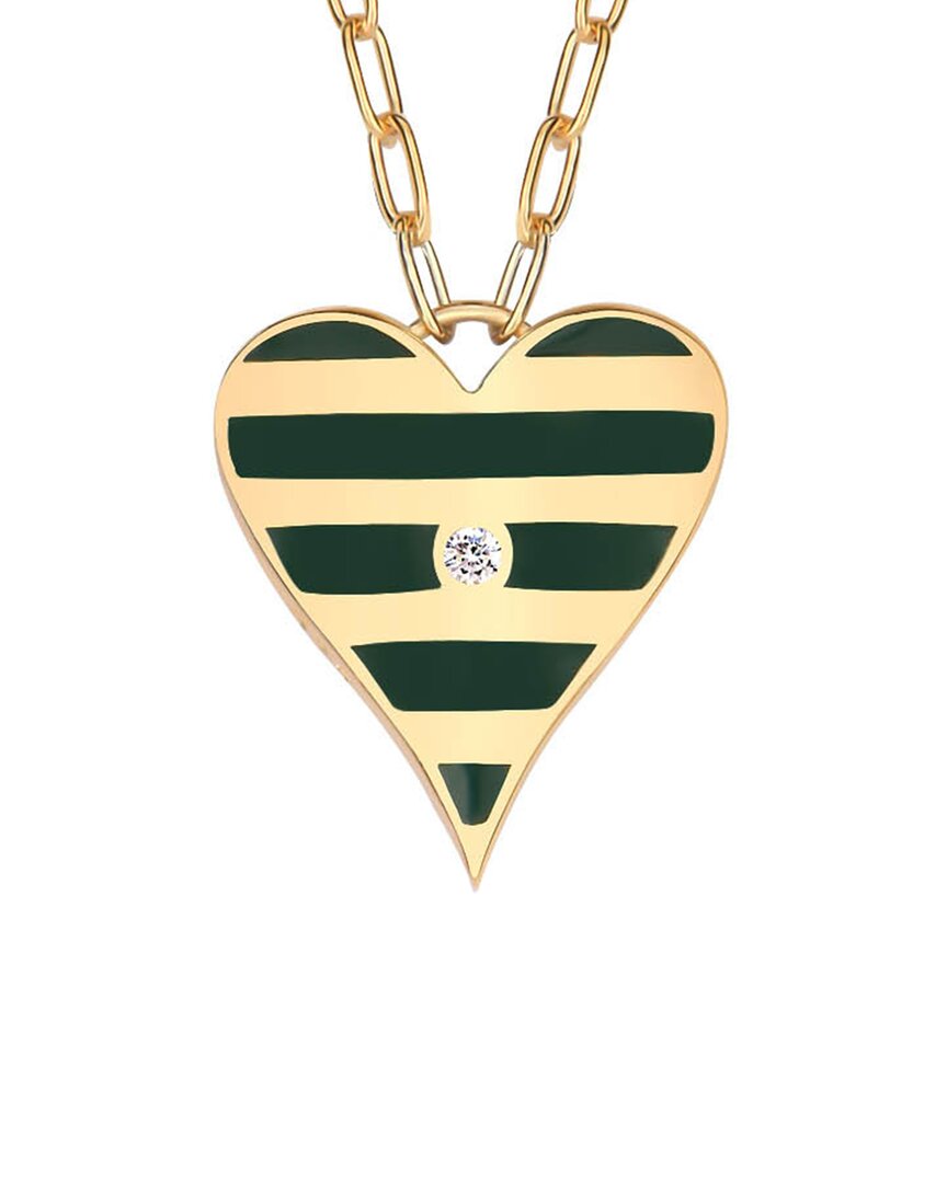 Gabi Rielle Merry & Bright 14k Over Silver Cz Wrapped With Love Heart Necklace