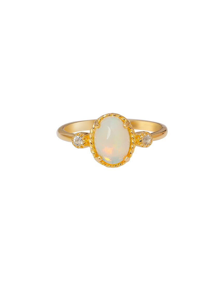 Shop Tiramisu 14k Over Silver Gemstone Ring