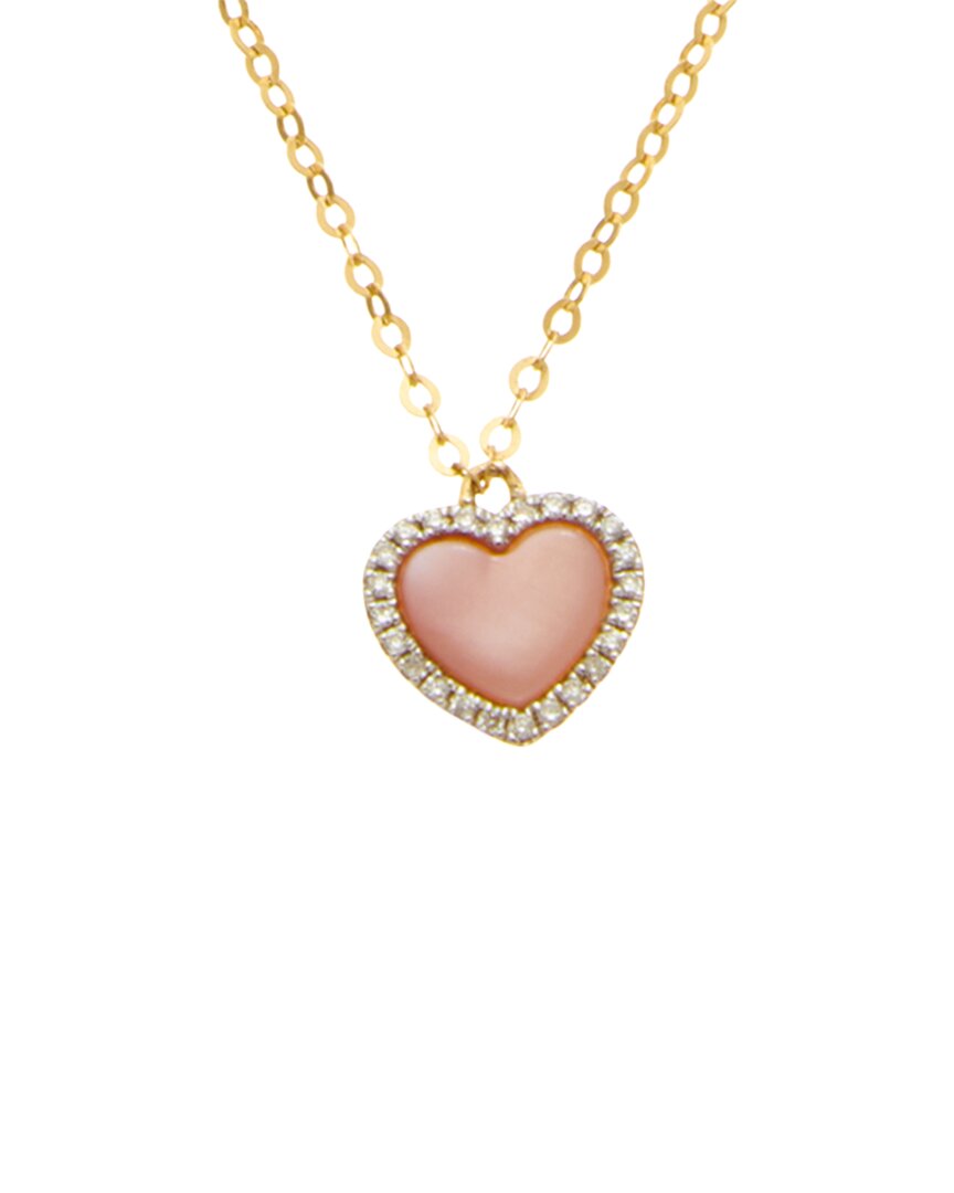 MAITRE DE DIAMANT MAITRE DE DIAMANT 18K 0.02 CT. TW. DIAMOND & PEARL NECKLACE