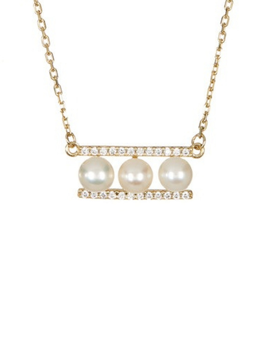 Adornia 14k Over Silver Pearl & Crystal Necklace