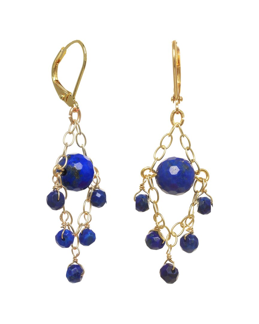 Rachel Reinhardt 14k Over Silver Blue Lapis Chandelier Earrings