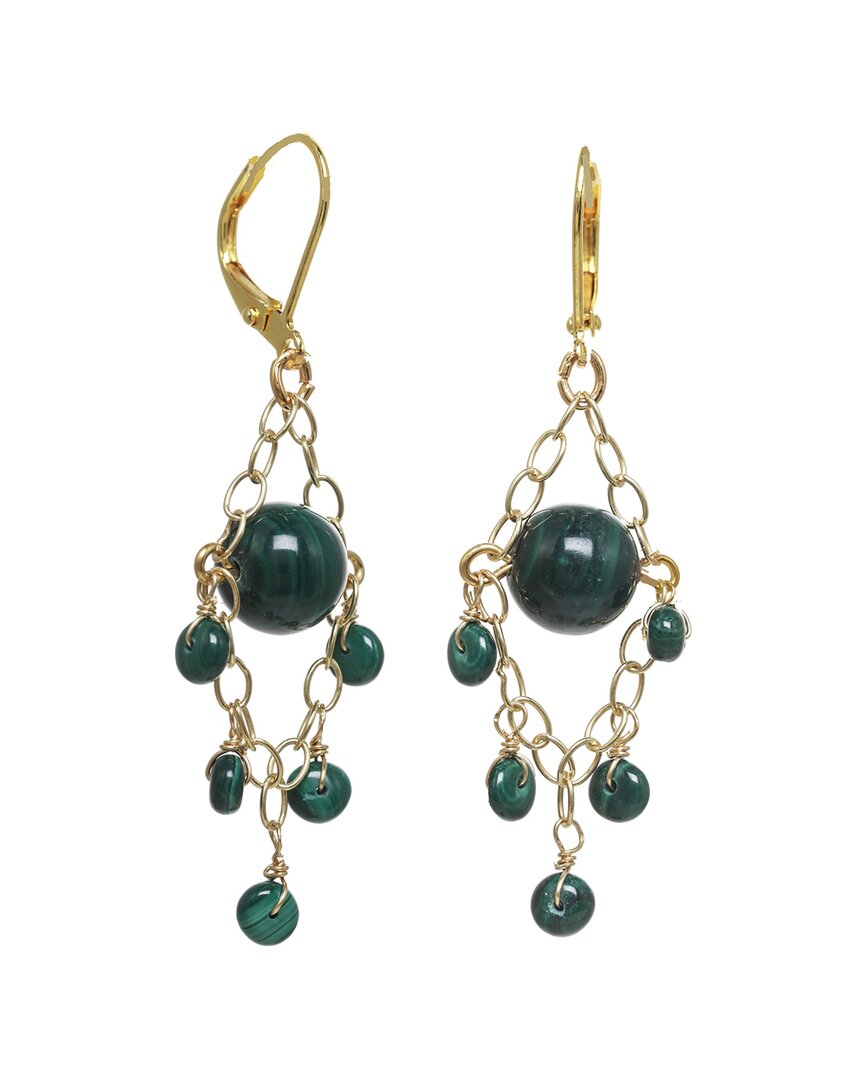 Rachel Reinhardt 14k Over Silver Malachite Chandelier Earrings