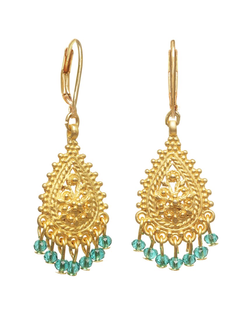Rachel Reinhardt 22k Plated Quartz Chandelier Earrings