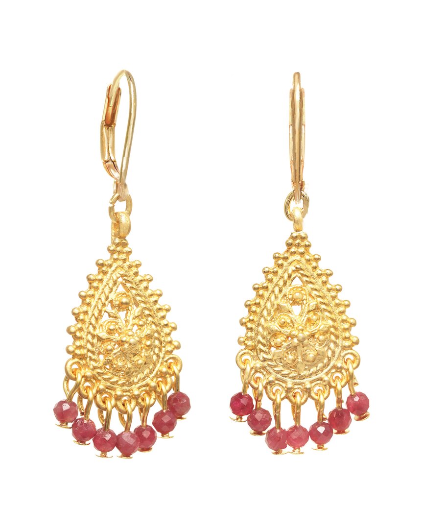 Rachel Reinhardt 22k Plated Tourmaline Chandelier Earrings
