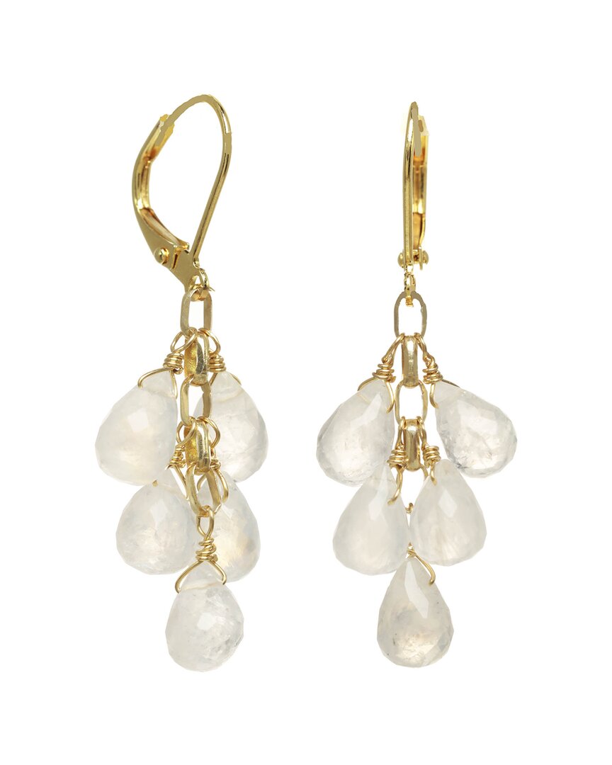 Rachel Reinhardt 14k Over Silver Moonstone Cluster Earrings