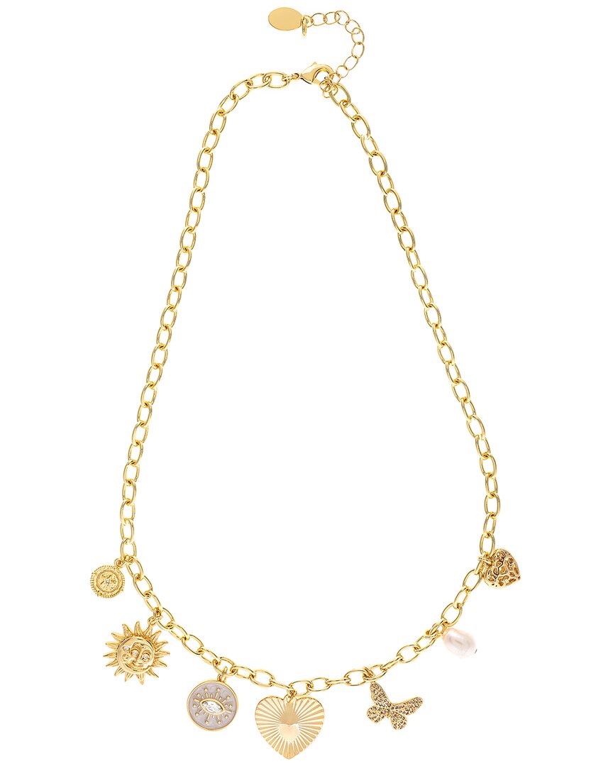 Rivka Friedman 18k Plated Cz Charm Necklace