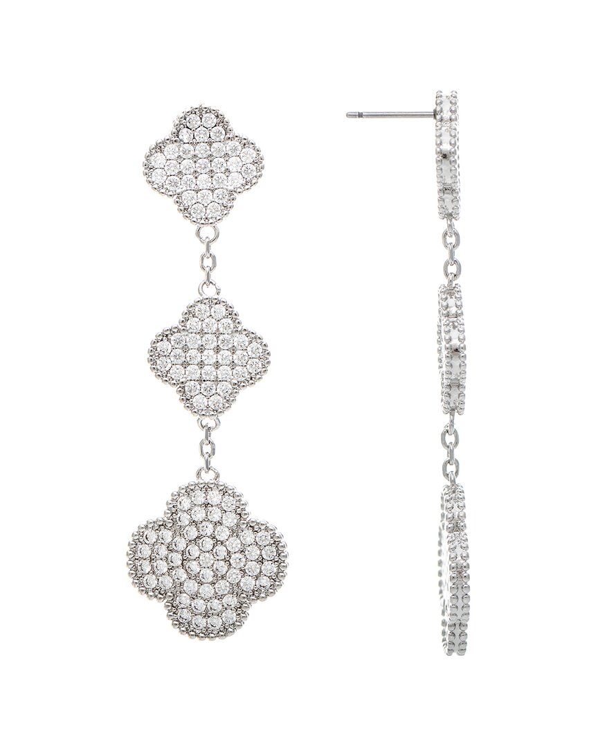 Rivka Friedman Cz Clover Drop Earrings