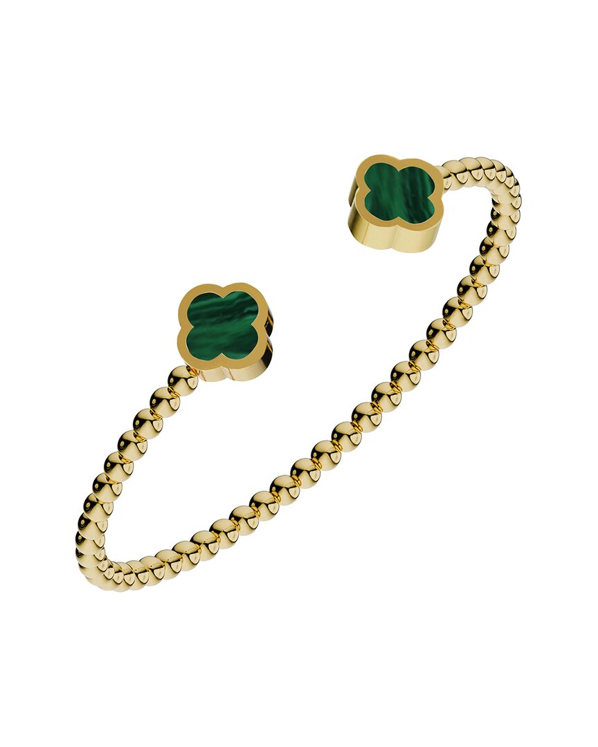 Gabi Rielle 14k Over Silver Malachite Cuff Bracelet