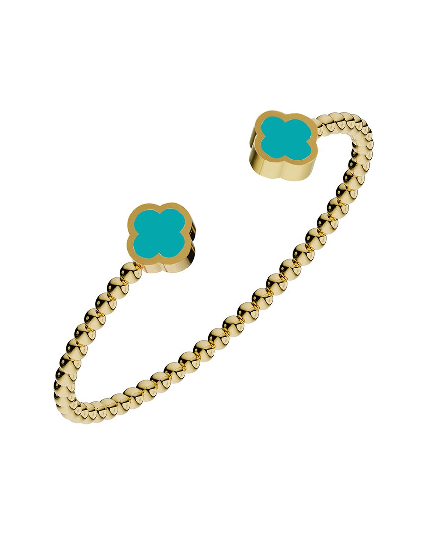 Gabi Rielle 14k Over Silver Turquiose Cuff Bracelet