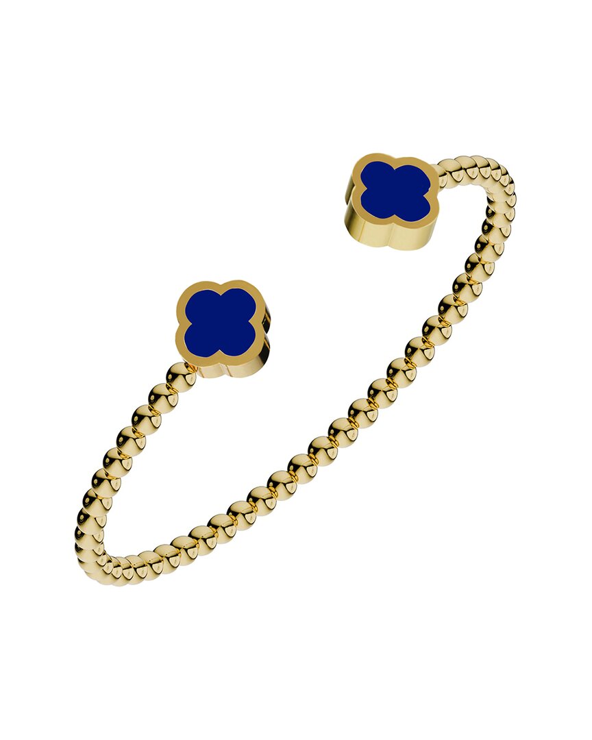 Gabi Rielle 14k Over Silver Blue Cabochon Cuff Bracelet